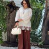 Nice Brown Roman Embroidery Work Salwar Suit