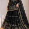 Perfect Black Faux Georgette Sequence Work Salwar Suit