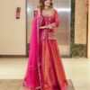 Pink Simmer Silk Embroidery Sequins Work Lehenga Choli