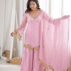 Pretty Pink Doremon Crush Mirror Work Salwar Suit