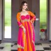 Pretty Pink Fendy Silk Embroider Work Gown