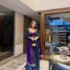 Pretty Purple Fendy Silk Embroider Work Gown