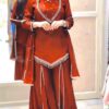Pretty Rust Roman Glass Mirror Work Salwar Suit