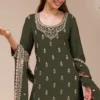 Super Black Blooming ⁠Georgette Sequins Work Salwar Suit