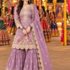Super Lavender Salsa Crash Sequins Work Salwar Suit