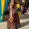 Super Maroon Fandy Silk Sequins Work Salwar Suit