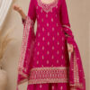 Super Pink Blooming ⁠Georgette Sequins Work Salwar Suit