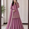 Super Pink Fandy Silk Sequins Work Salwar Suit