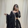 Trendy Black Rayon Embroidery Work Lehenga Choli