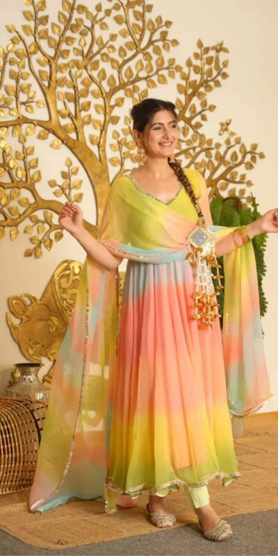 Trendy Multi Faux Georgette Digital Print Work Anarkali Suit