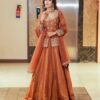 Trendy Peach Simmer Silk Sequins Work Lehenga Choli