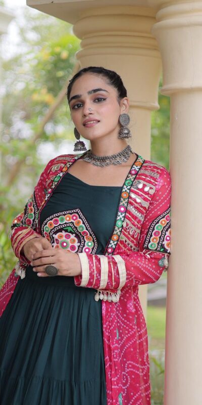 Trendy Teal Rayon Patch Work Work Lehenga Choli