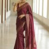 KPR 233 Maroon in Soft Lichi Silk Lace Border & Lace Work Saree . Available at ₹1549 only. Delivery 4-6 Working Days. Shop now. | Sarees, Bollywood Sarees, Creative Sarees, Designer Sarees, Embroidered Sarees, Ethnic Saree, Modern Digital sarees, Party Wear Sarees