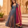 ZD 1002 Teal Fendy Silk Gown with Embroidery Work & Sequins Work. Special Price ₹2199. Delivery 4-6 Working Days. Shop now. | Gowns, Bollywood Gowns, Creative Gowns, Designer Gowns, Embroidered Gowns, Party Wear Gowns