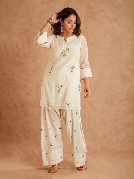 MF 513 in White Cotton Silk Digital Print & Embroidery Work Salwar Suit . Festive Deal ₹2149. Delivery 4-6 Working Days. Shop now. | Jump Suits, Salwar suit, Casual Suits, Creative suits, Designer Suits, Palazzo Suits, Party Wear Suits, Patiala Suits, Straight Suits