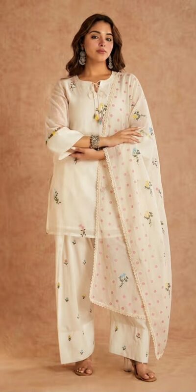 MF 513 in White Cotton Silk Digital Print & Embroidery Work Salwar Suit . Festive Deal ₹2149. Delivery 4-6 Working Days. Shop now. | Jump Suits, Salwar suit, Casual Suits, Creative suits, Designer Suits, Palazzo Suits, Party Wear Suits, Patiala Suits, Straight Suits