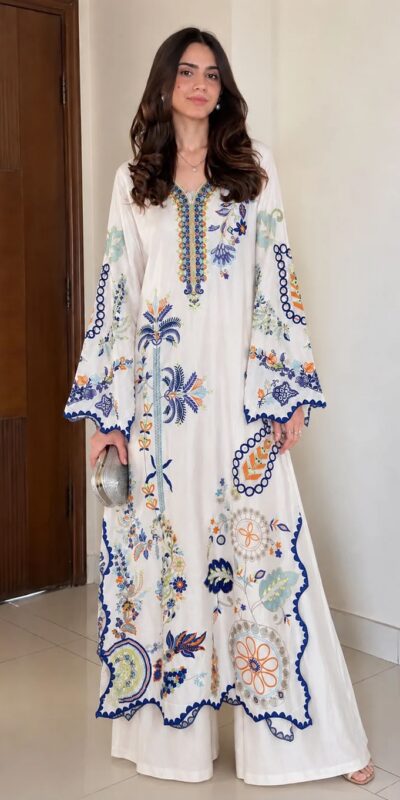 LG 2143 White Star Silk Salwar Suit with Embroidery Work & Sequins Work. Festive Deal ₹2399. Delivery 4-6 Working Days. Shop now. | Jump Suits, Salwar suit, Casual Suits, Creative suits, Designer Suits, Palazzo Suits, Party Wear Suits, Patiala Suits, Straight Suits