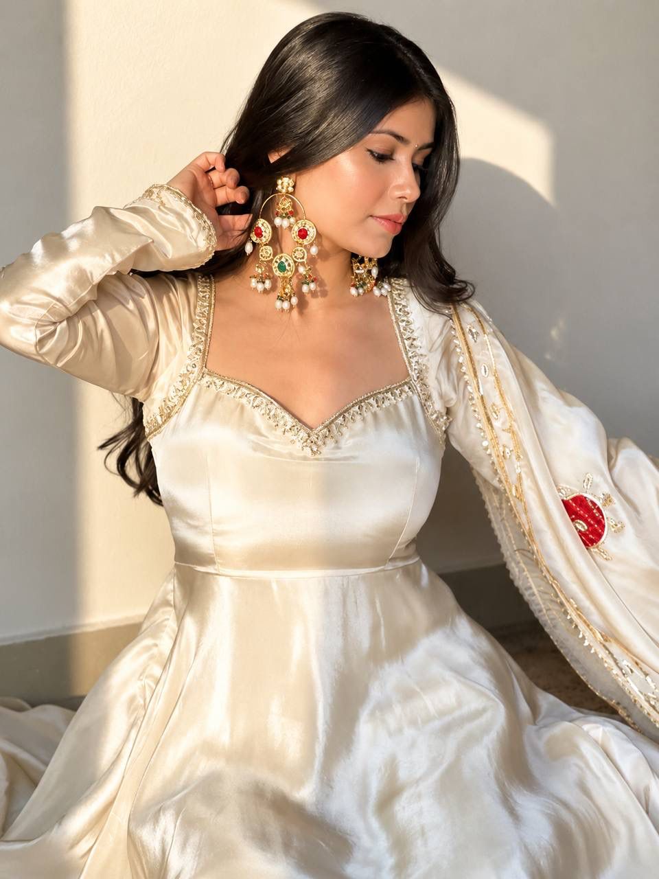 SSR 551 White Upada Silk Gown Perfect for Wedding, Party, Onam, Housewarming, Durga Puja –. Grab it for ₹2399. Delivery 4-6 Working Days. Shop now. | Gowns, Bollywood Gowns, Creative Gowns, Designer Gowns, Embroidered Gowns, Party Wear Gowns