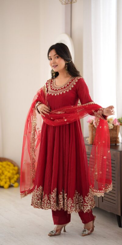SR 1723 Maroon Doremon Crush Gown with Lace Work & Mirror Work. Exclusive Offer ₹2449. Delivery 4-6 Working Days. Shop now. | Gowns, Bollywood Gowns, Creative Gowns, Designer Gowns, Embroidered Gowns, Party Wear Gowns