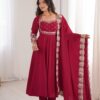 ZF 5026  Maroon Colour Roman Silk Salwar Suit with Embroidery Work. Best Price ₹2399. Delivery 4-6 Working Days. Online Shop now. | Anarkali Suits, Bollywood Anarkali, Creative-Anarkali, Designer Anarkali, Embroidered Anarkali, Party Wear Anarkali