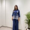BE 496 Navy Blue in Cotton Denim Embroidery Work & Sequins Work Kurti . Grab it for ₹1949. Delivery 4-6 Working Days. Shop now. | Kurti, Bollywood Kurti, Creative Kurtis, Designer Kurti, Party Wear Kurti, Selfie Kurti