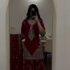 Magical Maroon Faux Georgette Embroidery Work Salwar Suit