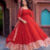 SP 23 Red Faux Georgette Gown with Mirror Work & Embroidery Work. Get it for ₹2299. Delivery 4-6 Working Days. Online Shop now. | Gowns, Bollywood Gowns, Creative Gowns, Designer Gowns, Embroidered Gowns, Party Wear Gowns