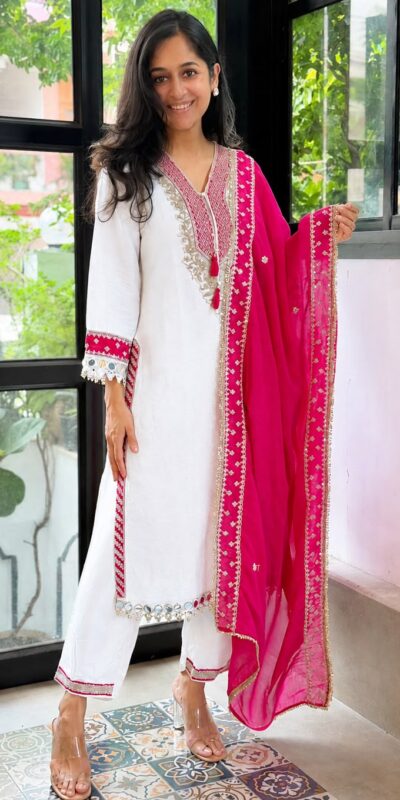 ZSR 3190 White Color Chinon Silk Embroidery Work Salwar Suit . Get it for ₹2349. Delivery 4-6 Working Days. Online Shop now. | Jump Suits, Salwar suit, Casual Suits, Creative suits, Designer Suits, Palazzo Suits, Party Wear Suits, Patiala Suits, Straight Suits