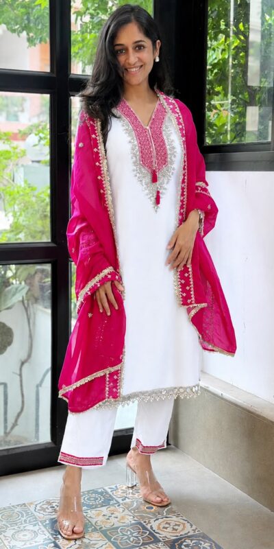 ZSR 3190 White Color Chinon Silk Embroidery Work Salwar Suit . Get it for ₹2349. Delivery 4-6 Working Days. Online Shop now. | Jump Suits, Salwar suit, Casual Suits, Creative suits, Designer Suits, Palazzo Suits, Party Wear Suits, Patiala Suits, Straight Suits