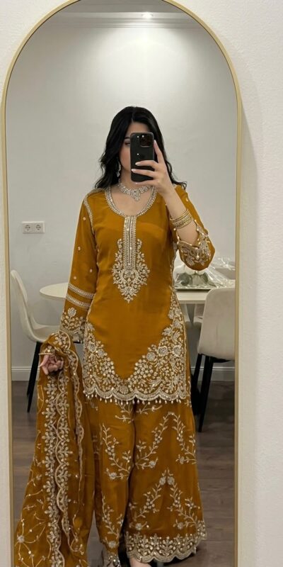 ZSR 3187 Yellow Faux Georgette Salwar Suit with Mirror Work & Embroidery Work. Get it for ₹2349. Delivery 4-6 Working Days. Shop now. | Jump Suits, Salwar suit, Casual Suits, Creative suits, Designer Suits, Palazzo Suits, Party Wear Suits, Patiala Suits, Straight Suits