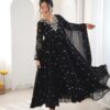 JF 056 Black Faux Georgette Salwar Suit with Mirror Work & Embroidery Work. Get it for ₹2349. Delivery 4-6 Working Days. Shop now. | Jump Suits, Salwar suit, Casual Suits, Creative suits, Designer Suits, Palazzo Suits, Party Wear Suits, Patiala Suits, Straight Suits