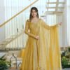 KD 1641 Gold in Salsa Silk Embroidery Work & Sequins Work Gown . Get it for ₹2899. Delivery 4-6 Working Days. Online Shop now. | Gowns, Bollywood Gowns, Creative Gowns, Designer Gowns, Embroidered Gowns, Party Wear Gowns