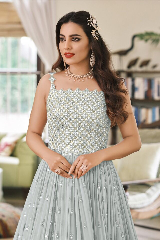FC 1381 Grey Georgette Salwar Suit with Mirror Work & Embroidery Work. Get it for ₹2449. Delivery 4-6 Working Days. Shop now. | Jump Suits, Salwar suit, Casual Suits, Creative suits, Designer Suits, Palazzo Suits, Party Wear Suits, Patiala Suits, Straight Suits