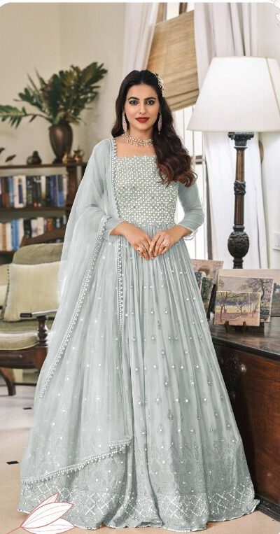 FC 1381 Grey Georgette Salwar Suit with Mirror Work & Embroidery Work. Get it for ₹2449. Delivery 4-6 Working Days. Shop now. | Jump Suits, Salwar suit, Casual Suits, Creative suits, Designer Suits, Palazzo Suits, Party Wear Suits, Patiala Suits, Straight Suits