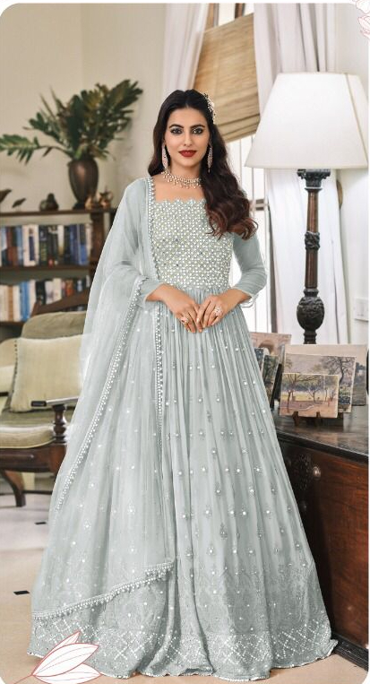 FC 1381 Grey Georgette Salwar Suit with Mirror Work & Embroidery Work. Get it for ₹2449. Delivery 4-6 Working Days. Shop now. | Jump Suits, Salwar suit, Casual Suits, Creative suits, Designer Suits, Palazzo Suits, Party Wear Suits, Patiala Suits, Straight Suits