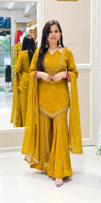 JF 054 Mustered Color Roman Silk Salwar Suit with Embroidery Work. Available at ₹2399 only. Delivery 4-6 Working Days. Shop now. | Jump Suits, Salwar suit, Casual Suits, Creative suits, Designer Suits, Palazzo Suits, Party Wear Suits, Patiala Suits, Straight Suits