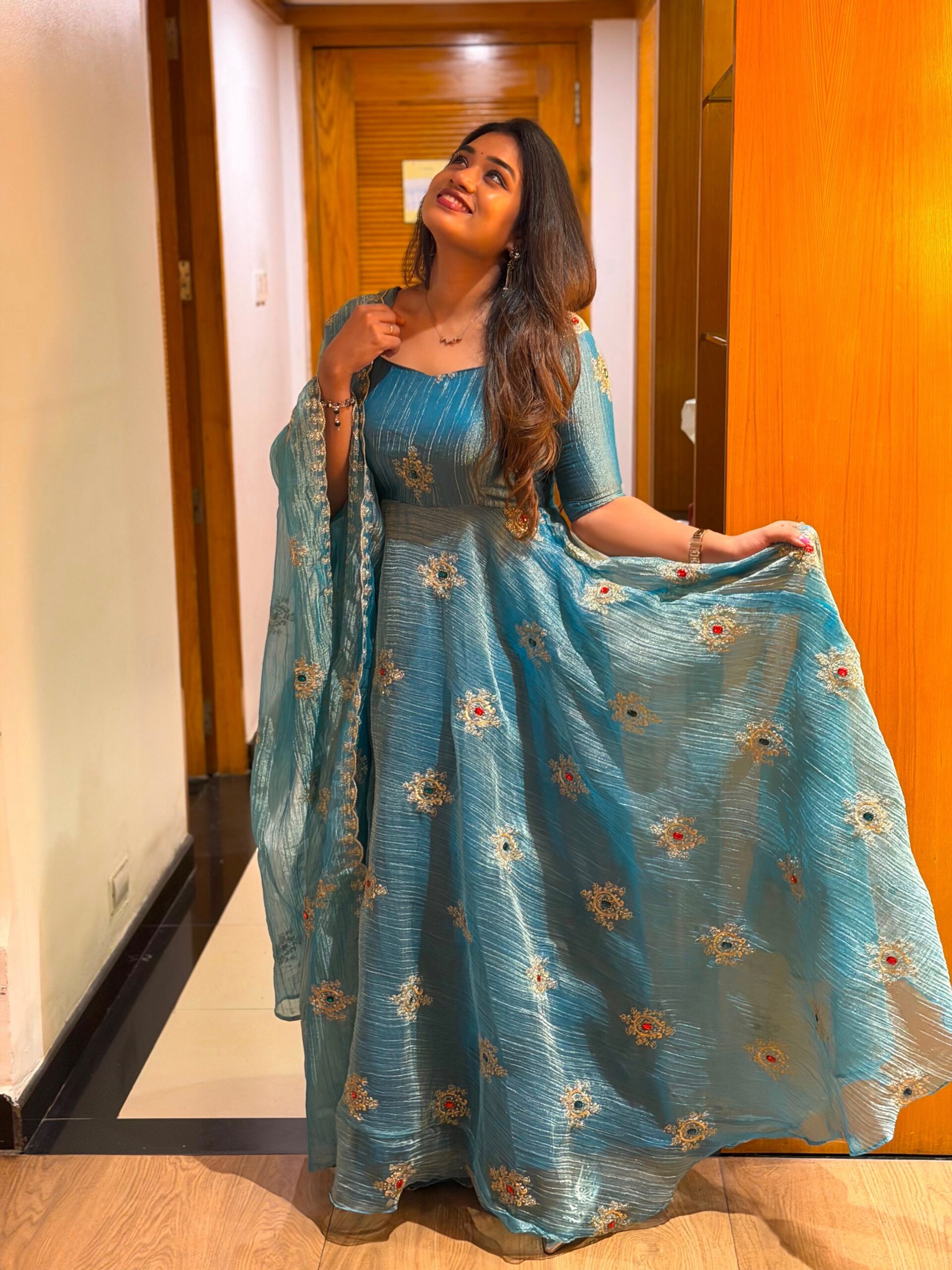 KD 1651 Rama in Salsa Silk Embroidery Work & Sequins Work Gown . Get it for ₹2449. Delivery 4-6 Working Days. Online Shop now. | Gowns, Bollywood Gowns, Creative Gowns, Designer Gowns, Embroidered Gowns, Party Wear Gowns