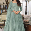 Pretty Sea Green Faux Georgette Sequence Work Salwar Suit