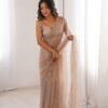 SP 90 Cream Soft Net Saree with Sequins Work & Embroidery Work. Available at ₹2299 only. Delivery 4-6 Working Days. Shop now. | Sarees, Bollywood Sarees, Creative Sarees, Designer Sarees, Embroidered Sarees, Ethnic Saree, Modern Digital sarees, Party Wear Sarees