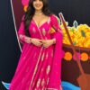 SSR 552 Pink Faux Georgette Gown with Sequins Work & Embroidery Work. Affordable Price ₹2399. Delivery 4-6 Working Days. Shop now. | Gowns, Bollywood Gowns, Creative Gowns, Designer Gowns, Embroidered Gowns, Party Wear Gowns