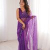 SP 90 Purple Soft Net Saree with Sequins Work & Embroidery Work. Available at ₹2299 only. Delivery 4-6 Working Days. Shop now. | Sarees, Bollywood Sarees, Creative Sarees, Designer Sarees, Embroidered Sarees, Ethnic Saree, Modern Digital sarees, Party Wear Sarees