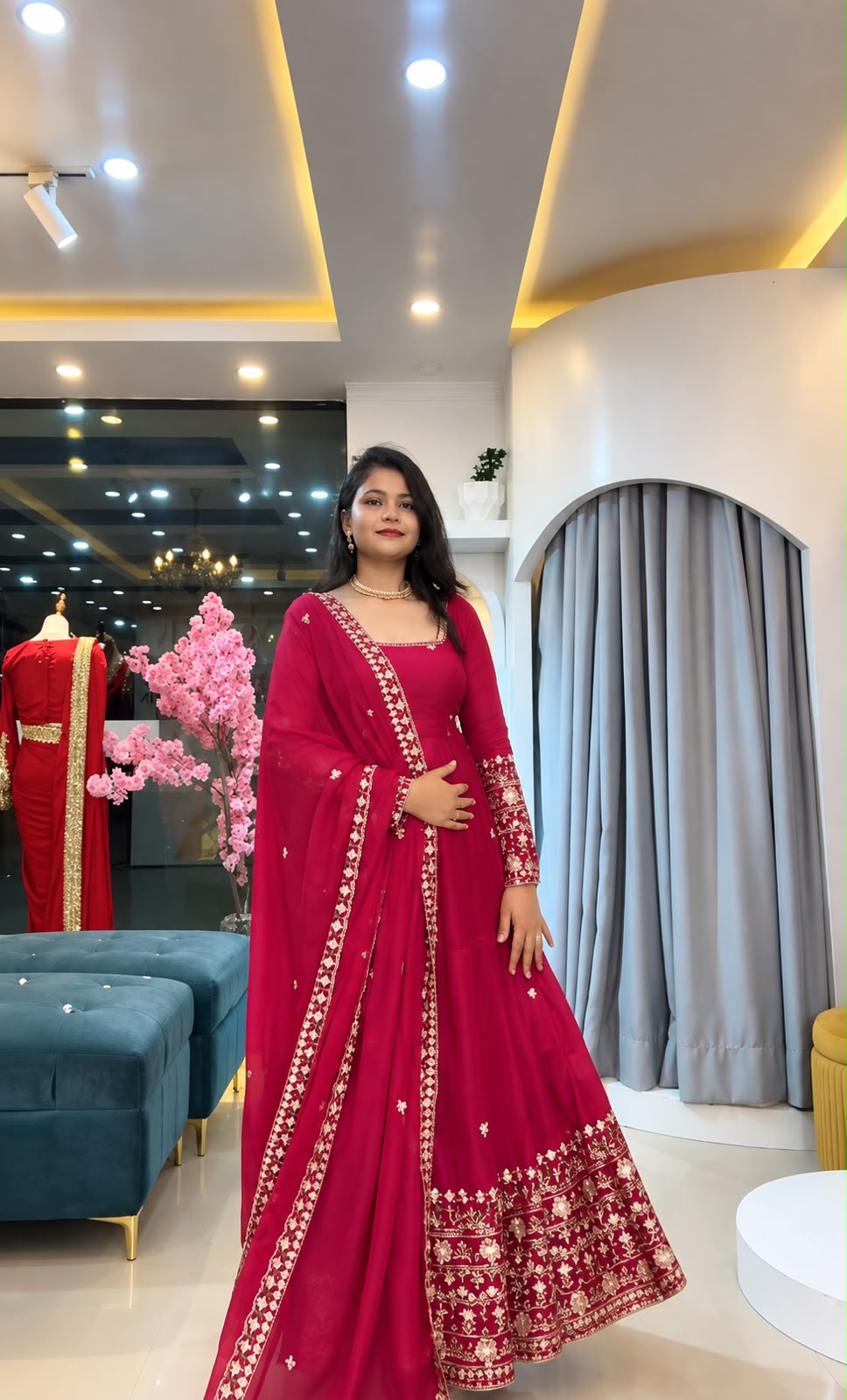 SSR 544 Pink in Crunchy Silk Embroidery Work & Lace Work Gown . Special Price ₹2399. Delivery 4-6 Working Days. Shop now. | Gowns, Bollywood Gowns, Creative Gowns, Designer Gowns, Embroidered Gowns, Party Wear Gowns