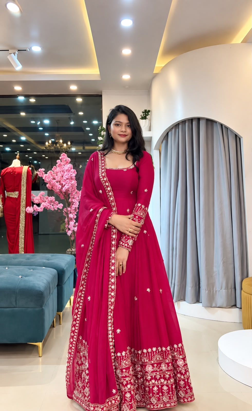 SSR 544 Pink in Crunchy Silk Embroidery Work & Lace Work Gown . Special Price ₹2399. Delivery 4-6 Working Days. Shop now. | Gowns, Bollywood Gowns, Creative Gowns, Designer Gowns, Embroidered Gowns, Party Wear Gowns
