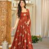 RTC 6071 Rust karishma Silk Salwar Suit Perfect for Wedding, Party, Baby Shower, Housewarming, Traditional Day – . Special Price ₹2149. Delivery 4-6 Working | Anarkali Suits, Bollywood Anarkali, Creative-Anarkali, Designer Anarkali, Embroidered Anarkali, Party Wear Anarkali