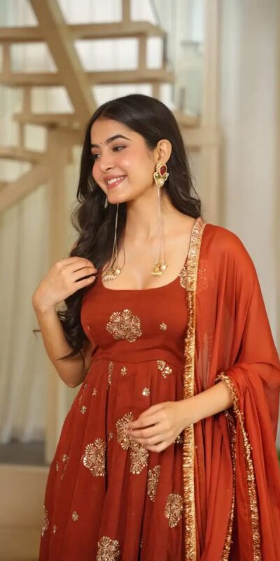 RTC 6071 Rust karishma Silk Salwar Suit Perfect for Wedding, Party, Baby Shower, Housewarming, Traditional Day – . Special Price ₹2149. Delivery 4-6 Working | Anarkali Suits, Bollywood Anarkali, Creative-Anarkali, Designer Anarkali, Embroidered Anarkali, Party Wear Anarkali