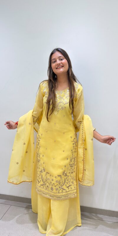 BE 501 Yellow Crunchy Silk Salwar Suit with Embroidery Work. Wedding, Party, Festive, Events Best Price ₹2349. Delivery 4-6 Working Days. Shop now. | Jump Suits, Salwar suit, Casual Suits, Creative suits, Designer Suits, Palazzo Suits, Party Wear Suits, Patiala Suits, Straight Suits