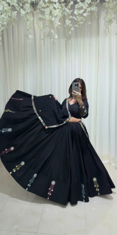 BE 504 Blacke Color Rayon Embroidery Work & Cowrie Work Lehenga Choli . Grab it for ₹2449. Delivery 4-6 Working Days. Shop now. | Lehenga, Bollywood Lehenga, Creative Lehenga, Designer Lehenga, Embroidered Lehenga, Party Wear Lehenga