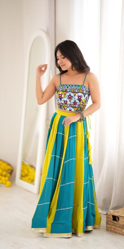 SP 97 Blue Color Rayon Embroidery Work & Cowrie Work Lehenga Choli . Grab it for ₹2399. Delivery 4-6 Working Days. Shop now. | Lehenga, Bollywood Lehenga, Creative Lehenga, Designer Lehenga, Embroidered Lehenga, Party Wear Lehenga