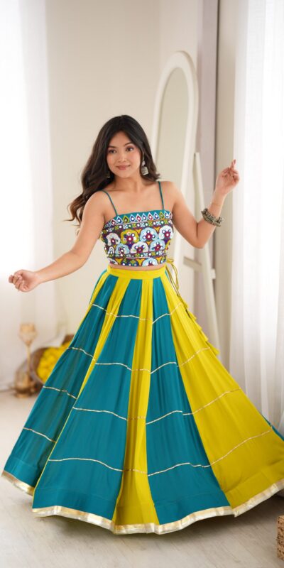 SP 97 Blue Color Rayon Embroidery Work & Cowrie Work Lehenga Choli . Grab it for ₹2399. Delivery 4-6 Working Days. Shop now. | Lehenga, Bollywood Lehenga, Creative Lehenga, Designer Lehenga, Embroidered Lehenga, Party Wear Lehenga