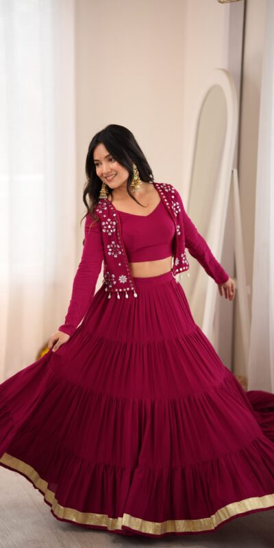 SP 94 Maroon Color Rayon Embroidery Work & Cowrie Work Lehenga Choli . Grab it for ₹2899. Delivery 4-6 Working Days. Shop now. | Lehenga, Bollywood Lehenga, Creative Lehenga, Designer Lehenga, Embroidered Lehenga, Party Wear Lehenga